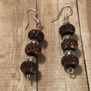 Purple and silver women’s earrings
